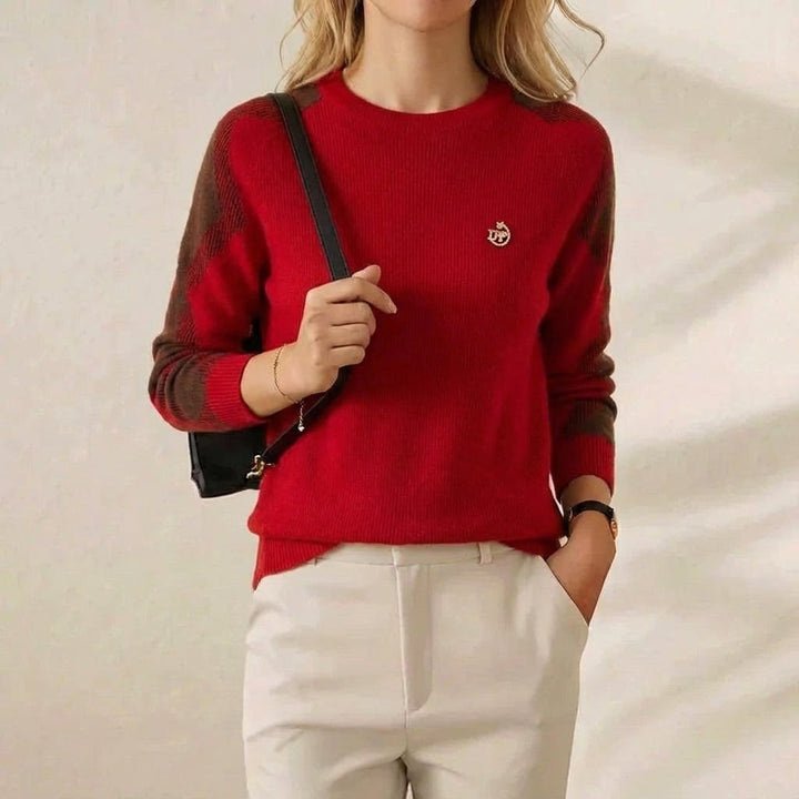 Martha – Contrast Sleeve Crew Neck Sweater