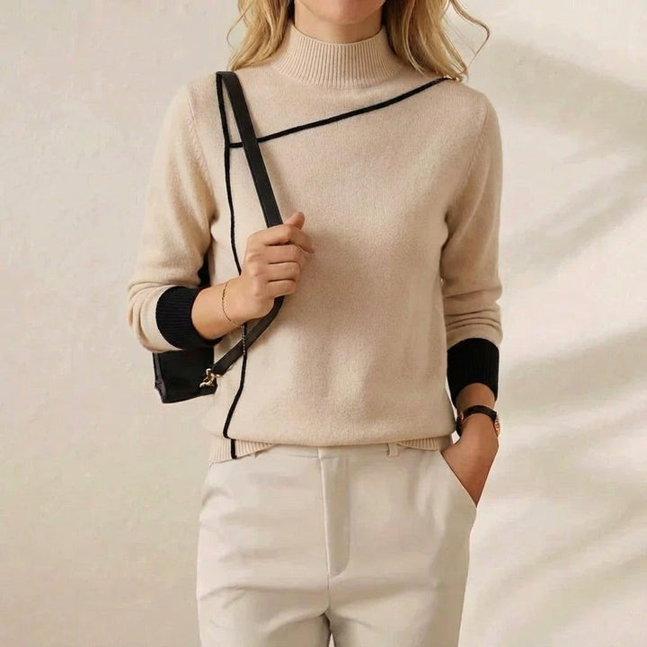 Terri – Turtleneck Sweater with Contrast Trim