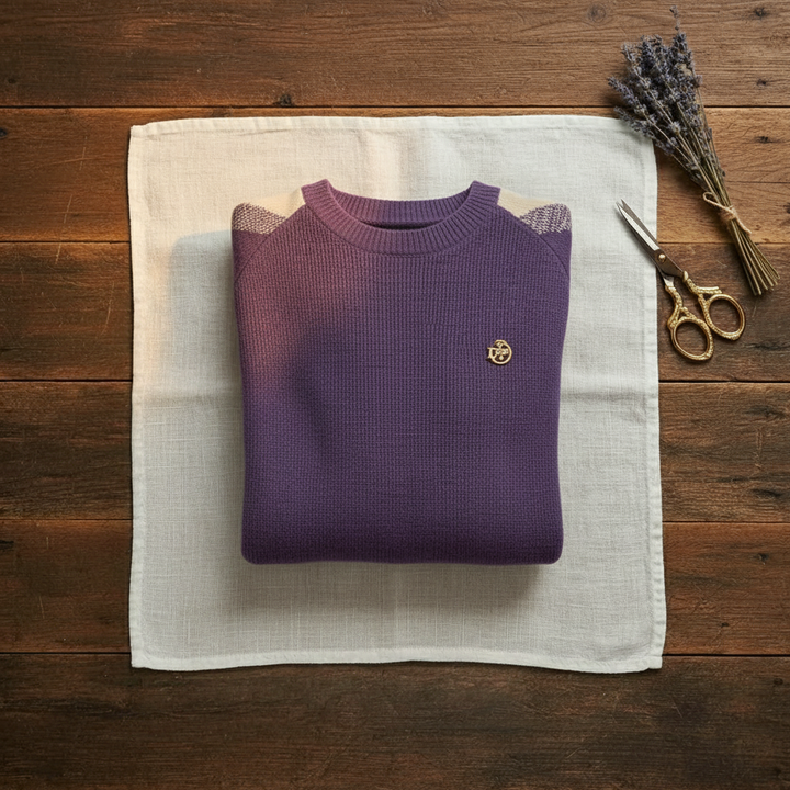Martha – Contrast Sleeve Crew Neck Sweater