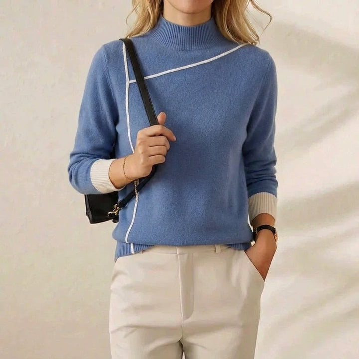 Terri – Turtleneck Sweater with Contrast Trim