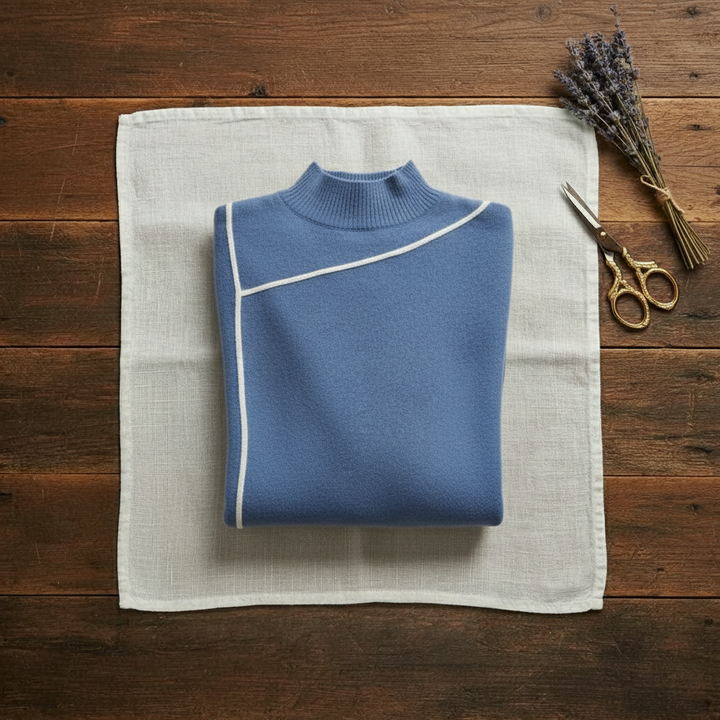 Terri – Turtleneck Sweater with Contrast Trim