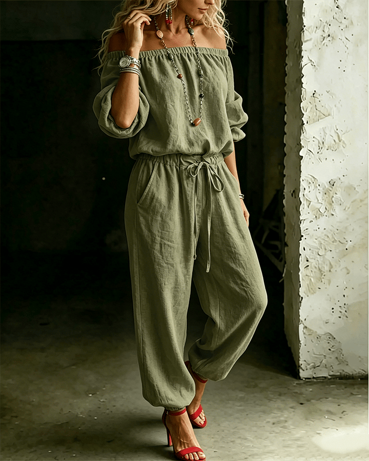 Tracy – Off-Shoulder Relaxed Jumpsuit