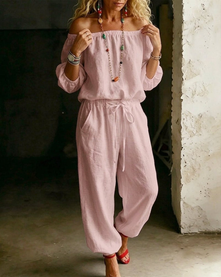 Tracy – Off-Shoulder Relaxed Jumpsuit