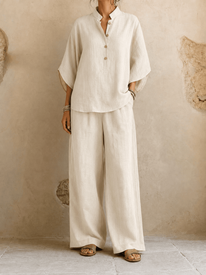 Jeanette – Batwing Top and Wide-Leg Pants Set